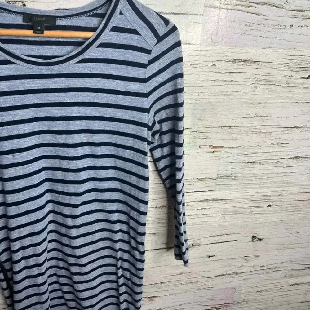 J crew blue  striped long sleeve dress size xs